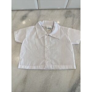 Vintage 1980's Baby Fair White Collared Dress Shirt 0-6mths‎